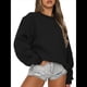 thumbnail image 1 of Sudaderas de Larga para Mujer, Cuello Redondo, Jerséis Holgados, Tops de Otoño Negro L, 1 of 9