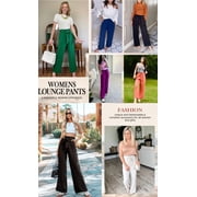 JWD Women's Wide Leg Pants with Pockets High Waist Adjustable Knot Loose Casual Trousers Business Work Casual Pants Black Large