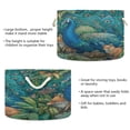 thumbnail image 3 of Round Toy Storage Basket Foldable Storage Basket for Home Decor Laundry Basket20" x 14" Peacock and Foxes, 3 of 6