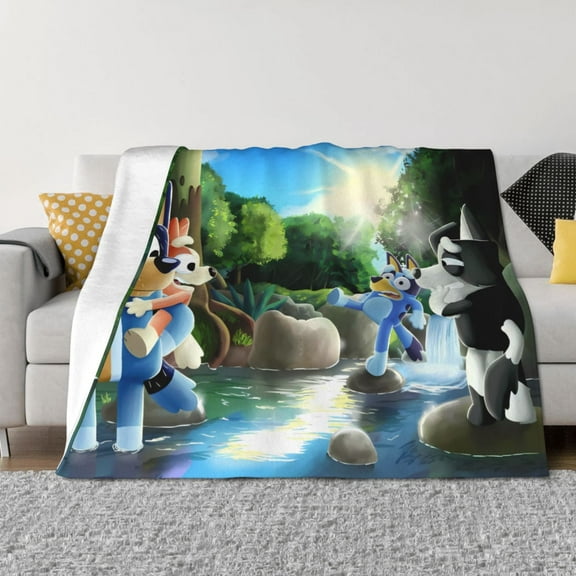 Saiise Bluey Throw Blanket 40"x30" ,Soft Lightweight Cozy All Season Blanket for Bed,Couch,Car