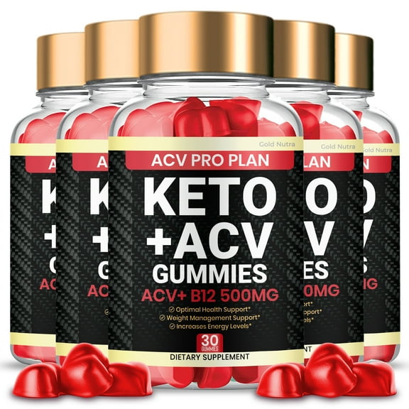 ACV Pro Plan Keto Plus ACV, Advanced Weight Management Formula Maximum Strength, ACV Pro Plan Keto ACV Gummies (5 Bottles)