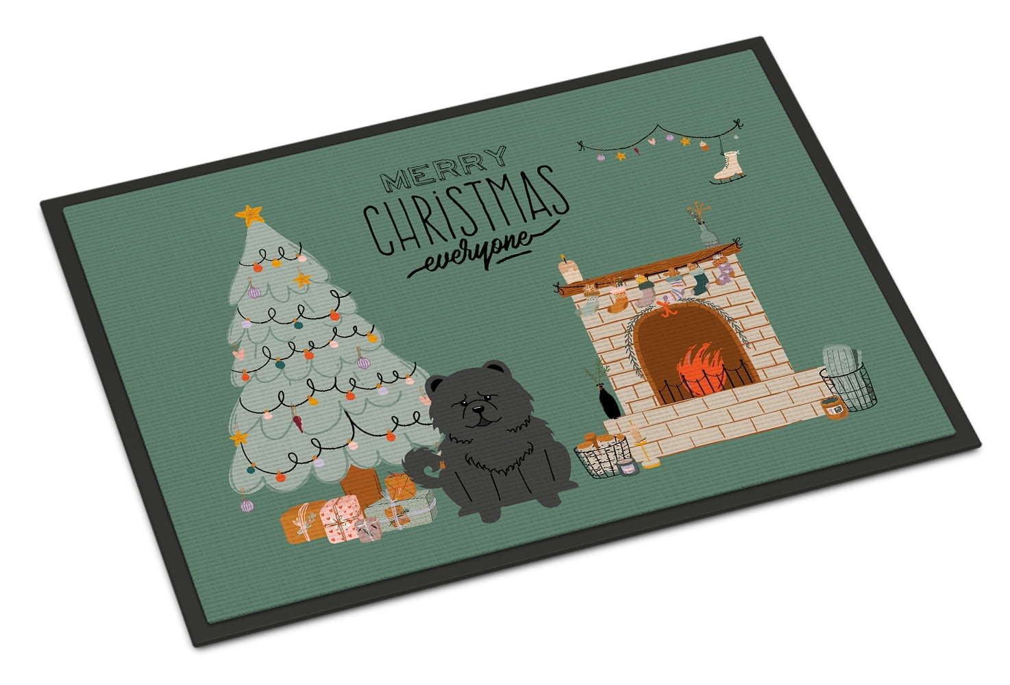 Black Chow Chow Christmas Everyone Door Mat