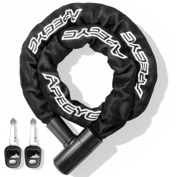 Apecyc 3.9FT Heavy Duty Bike Chain Lock, 8mm Security Bicycle Lock with Auto-Shutter & 2 Keys for Motorcycle, Gates, Sheds