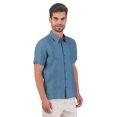 thumbnail image 1 of Camisa Guayabera Manga Corta 100% Lino Color Azul Oscuro Chico, 1 of 5