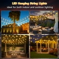 thumbnail image 6 of Beatineon 48FT Patio String Lights with LED Fairy Rope, 15 Warm White Bulbs & 144 LEDs, IP65 Waterproof Connectable Outdoor Lights for Large Garden, Yard, Pergola, 6 of 12