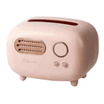thumbnail image 1 of Retro Radio Shape Tissue Cover Box for Kitchen, Bathroom Vanity Countertops, Night Stands, Desks and Tables, Pink, 1 of 7