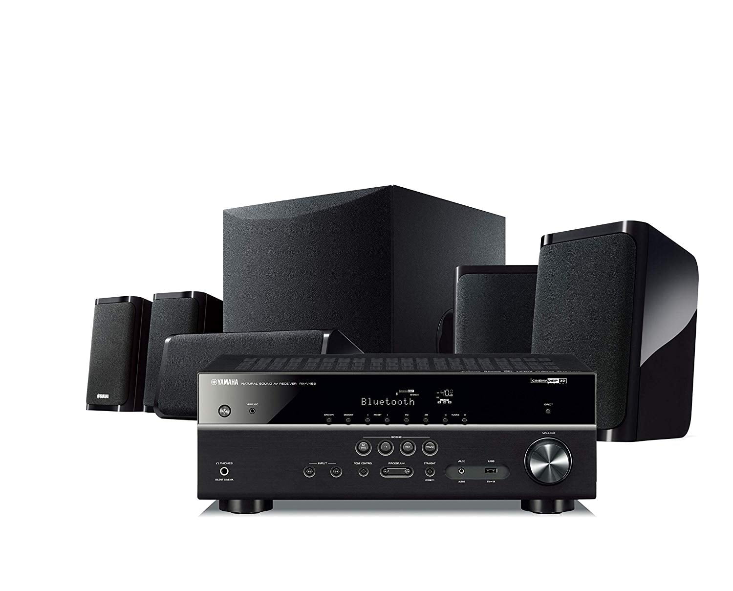 Yamaha YHT-5950UBL 4K Ultra HD 5.1-Channel Home Theater System with Wi-Fi Bluetooth and Musiccast Works with Alexa 