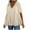 Beige, variant on Women's Fashion Casual Solid T-shirt, Short Sleeve Blouse with V-Neck, Wrinkled Texture and Loose Fit, Lightweight Summer Mini Pullover Top, Perfect for Daily Wear and Easy Styling