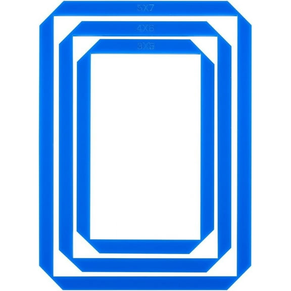 3 Sizes Bookbinding Tools Blue Acrylic Notebook Cover Rectangle Bookbinding Guide Template Bookbinding Ruler Scrapbooking Tool for Notebook Journal Handbook Cover Making