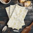 thumbnail image 6 of Boho Yellow Floral Kitchen Towels Set of 3, Water Absorbent Dish Towel, Vintage Farmhouse Paisley Plant Leaf Decorative Hand Towels - Quick Drying Cloth for Cooking Baking, 18x28 Inch, 6 of 8