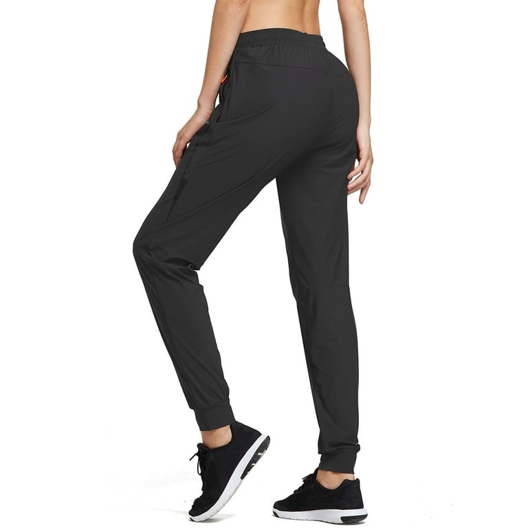 BALEAF Women's Hiking Pants Quick Dry with Zipper Pockets Running Yoga  Black Size XS