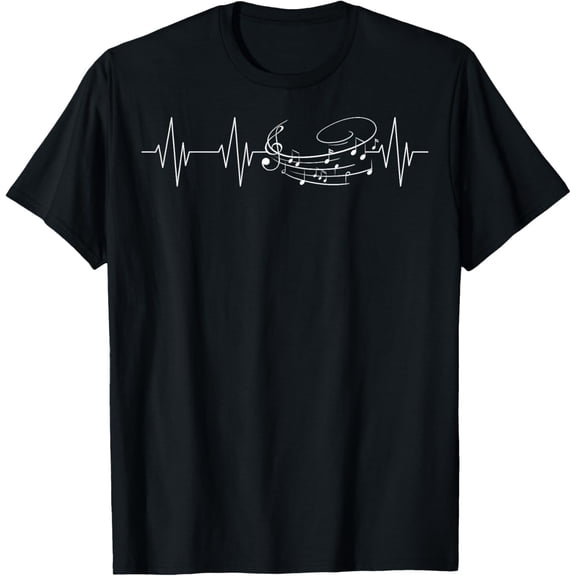 Music Themed Musicians Music Teachers Heartbeat Music Lovers T-Shirt men and women can wear,black,white,creative gift