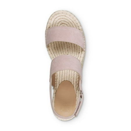 

MARC FISHER Womens Pink 2 Platform Double Band Slingback Comfort Gallia Round Toe Wedge Leather Espadrille Shoes 7.5 M