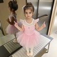thumbnail image 3 of LYHaoo Toddler Girls Fly Sleeve Sequin Tulle Ruffles Ballerina Dress Princess Dress Dance Party Dresses Clothes,Girls Basic Dresses Sizes 5-6 Years Pink, 3 of 7