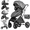 Gray, variant on Foldable Baby Stroller,Toddler Carriage with Reversible Handle,Diaper Bag,Rain Cover,0-36 Months,Unisex,Beige