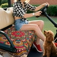 thumbnail image 5 of Mandala Patterned Golf Cart Towel 51" x 31", Universal Fit Seat Cover for EZGO, Club Car, Yamaha Benches, 5 of 8