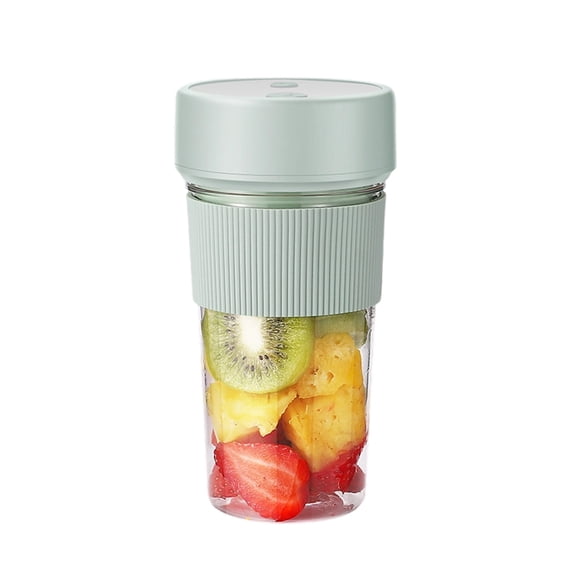 Bewildely Exprimidor eléctrico portátil de vaso, recargable por USB, inalámbrico, minilicuadora para batidos, mezclador de frutas Cocina y Comedor verde