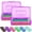 Purple, variant on Djiypn 2 Pack Clear Pencil Box, Large Plastic Pencil Case Crayon Box, Colored Hard Pencil Case Organizer, Maker Organizer with Lid, Small Art Craft Storage Containers Pen Box-Pink