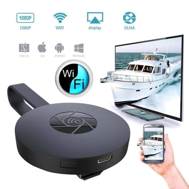 Wireless WiFi Display Dongle HDMI, 5GHz+2.4GHz WiFi Drahtlos Mini Bildschirm teilen Anzeigeempfänger 1080HD, Unterstützung Miracast Airplay DLNA para Android/IOS/PC/TV/Monitor/Projektor