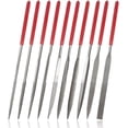 thumbnail image 1 of 10 Pieces Diamond Files, 160mm Mini Modelling Riffler Files Set 4mm Shank Assorted Small Needle Files Triangular Square Flat Shape Metal Files Kit, 1 of 5