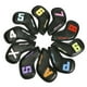 thumbnail image 3 of 10 fundas para cabezas de palos de golf de cuello largo, impermeables, para golf, accesorios suaves con 4 10 piezas-Negro, 3 of 9