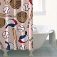 thumbnail image 4 of Pink Baseball Gear Pattern Shower Curtain 36"x72" ,Bathroom Decorative Shower Curtains Set with 12 Hooks,Modern Waterproof Washable Shower Curtain, 4 of 6