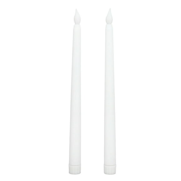 YUMILI 2 Pcs Bougies Coniques à DEL 4 Couleurs Alimentées par Batterie Bougie à DEL sans Flamme pour Mariage Anniversaire Rencontre fête décor à la Maison (Coquille Blanche)