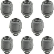 HQRP 8-Pack 1/2-Inch Nonmetallic Plastic Liquid Tight Connector 180 Degree Straight Electrical Conduit Connector Fitting