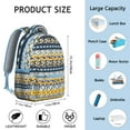 thumbnail image 6 of Ethnic Pattern Boho Chic Bookbag - Heavy Duty 17" Laptop Backpack with Organizer Compartments | Vintage Inspired College Rucksack for Dorm Life, Spacious Carryall for Textbooks & Notebooks, 6 of 6