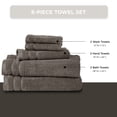 thumbnail image 4 of Regency Heights 6-Piece Quick Dry Cotton Bath Towels, Soft & Ultra Absorbent, Grey, Standard Towel Set, 4 of 9