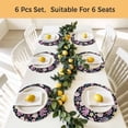 thumbnail image 5 of Beach Coastal Round 15 Inch Placemats Set of 6, Summer Nautical Shell Starfish Coral Black HeatResistant Non Slip Place Mats for Dining Table, Wipeable Braided Kitchen Table Mats for Housewarming, 5 of 9