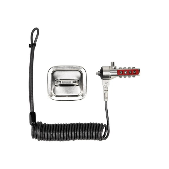 Targus DEFCON T-Lock Resettable Combo Coiled Cable Lock - Security cable lock - gray - 6 ft