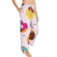 thumbnail image 2 of Sigee Donut Print Women's Soft Pajama Pants - Breathable and Comfortable Lounge Sleep Bottoms with Elastic Waistband and Pockets-Large, 2 of 9