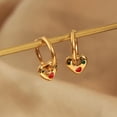 thumbnail image 4 of Pendientes con forma de corazón de circonita esmaltada, pendientes de acero de titanio de lujo ligeros, modernos y personalizados, 4 of 5