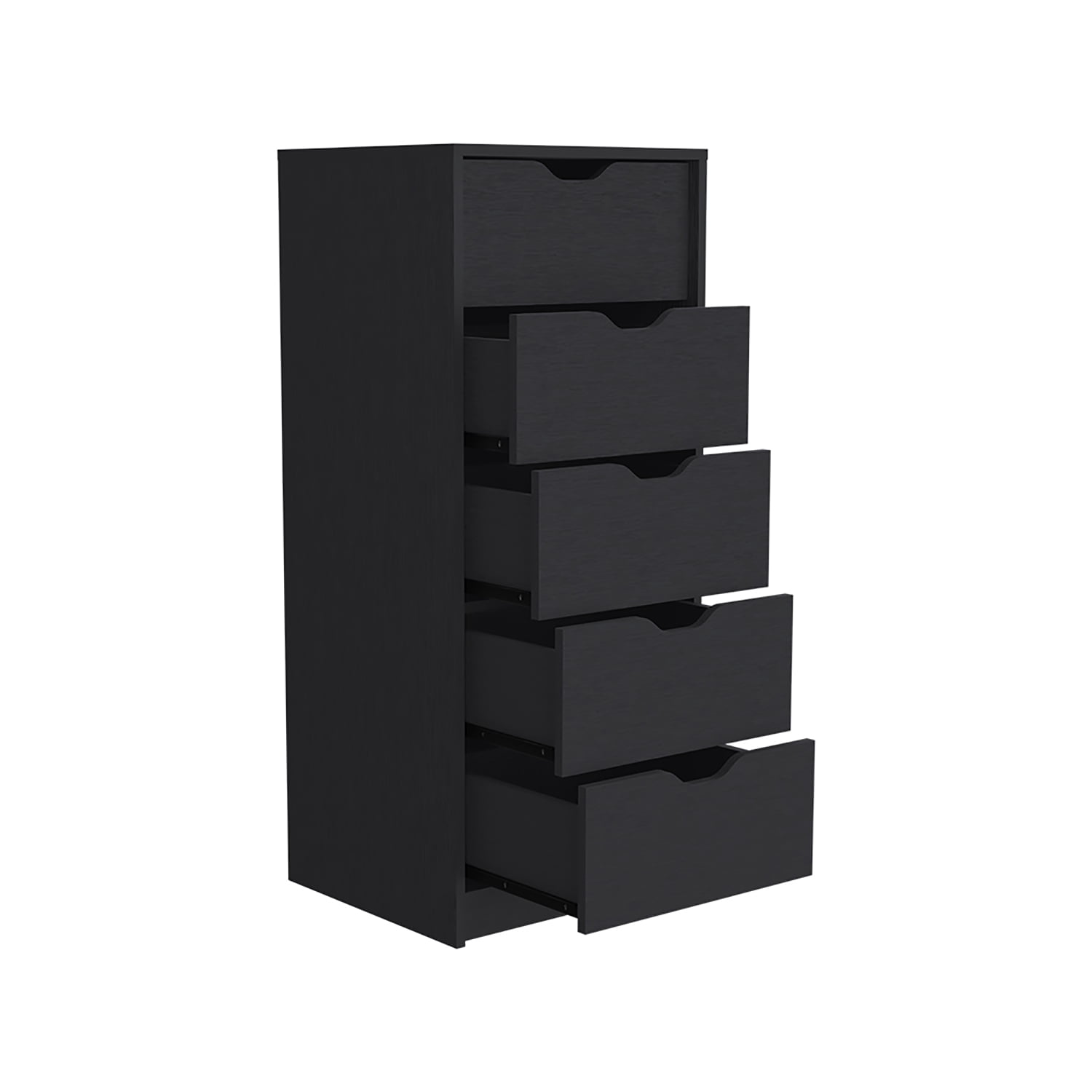 Kadyn 5 Drawers Dresser, Chest of Drawers with Metal Handle, Black Storage Cabinet, Nursery Dresser Kadyn 5 Drawers Dresser, Chest of Drawers with Metal Handle, Black Storage Cabinet, Nursery Dresser