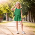 thumbnail image 6 of KPOPLK Toddler Girl Outfit Baby Summer Clothes Cute Graphic Print Sleeveless Shorts Clothes Set 6M-5T(3-4 Years,Green), 6 of 9