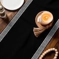 thumbnail image 5 of Black Table Runner, Greek Chinese Style Cotton Linen Kitchen Table Decoration Washable Dining Tabletop Runners for Home Party Decor 13x120 Inches, 5 of 9