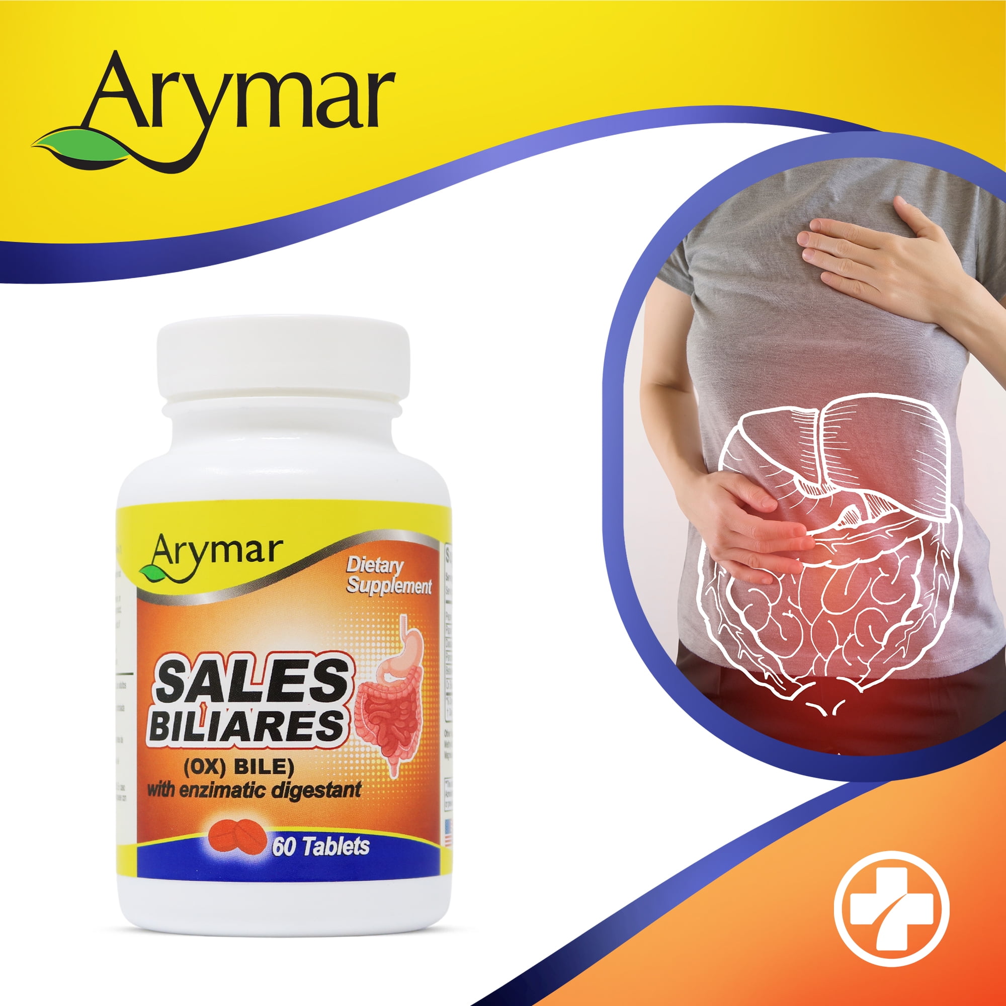 Arymar Sales Biliares Ox Bile with Digestive Enzymes - 60 Tabs