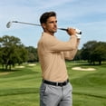 thumbnail image 7 of Domuza Golf Polo Shirts for Men Quick Dry Breathable Long Sleeve Collar Shirts Lightweight Business Casual Pullover Beige XL, 7 of 7