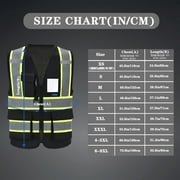 AYKRM Security Vest for Men Women 7 Pockets High Visibility Reflective Safety Vest Front Zipper Meets ANSI/ISEA