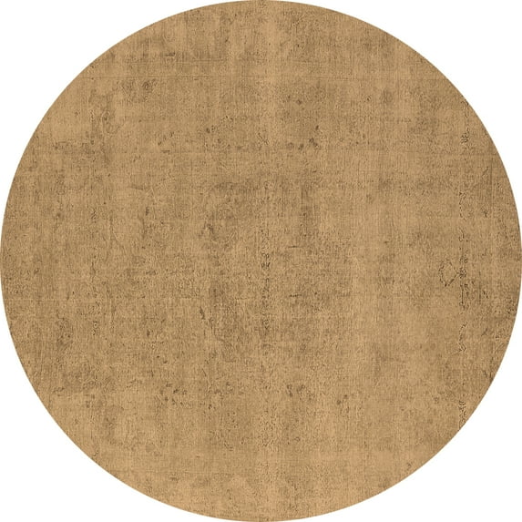 Ahgly Company Indoor Round Oriental Brown Industrial Area Rugs, 6' Round