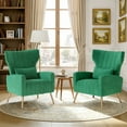 thumbnail image 3 of Daluvenix Velvet Accent Chair for Living Room, Modern Arm Chair with Pillow, Single Sofa Lounge Chair for Bedroom & Reading Room, Green, 3 of 8