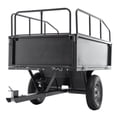 thumbnail image 4 of Heavy Duty Steel Dump Cart Trailer, 600 LBS Weight Capacity 17 Cu.Ft Tow Behind Utility Wagon with 16" All-Terrain Tires, Easy Dump Hauling Wagon for ATV, Lawn Tractor, Garden, Yard & Farm, 4 of 17