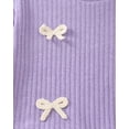 thumbnail image 4 of Toddler Girl Clothes 2t 3t Purple Cute Bow Round Neck Long Sleeve Pullover Sweatshirt Bell Bottom Ruffle Jeans Fall Winter Outfits, 4 of 6