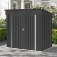thumbnail image 7 of ENYOPRO 6' x 4' Outdoor Storage Shed, Gray Galvanized Metal Garden Tool Shed with Lockable Double Doors, Sloped Roof & Vent for Bike, Lawn Mower & Garden Tools, 7 of 7