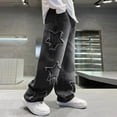 thumbnail image 5 of TOWED22 Toddler Boys Baggy Cargo Jeans, Elastic Waist Denim Pants with Side Pockets, Trendy Casual Streetwear Fit for Kids(Black,11-12 Y), 5 of 6