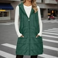 thumbnail image 5 of ZHOGXU Women'S Vest Hooded Coat With Pocket Sleeveless Zipper Solid Color Comfortable Thickened Warm For Cold Weather Outdoor Activities Green Xxl, 5 of 7