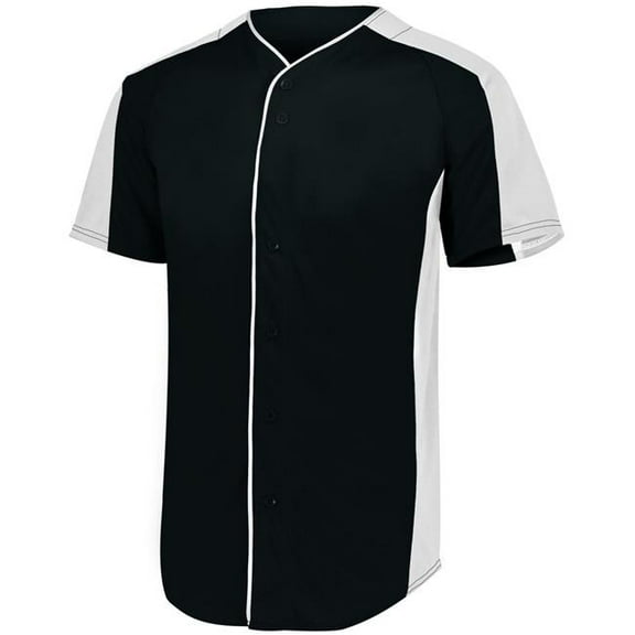 Augusta L Full-Button Baseball Jersey Black/White 1655