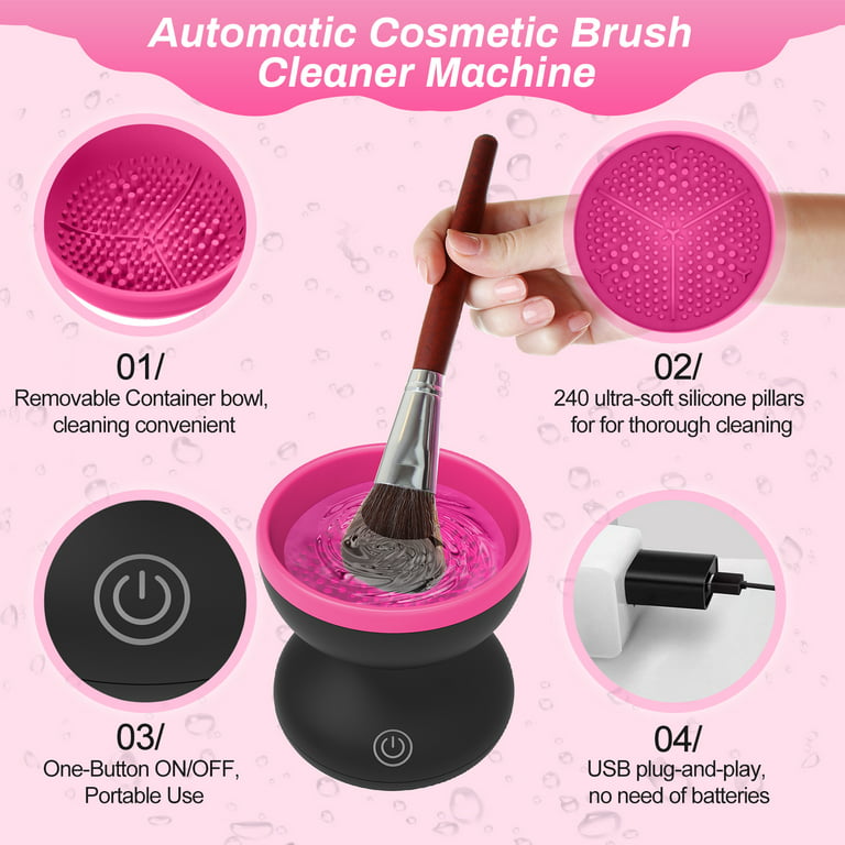 Plutput Makeup Brush Cleaner Machine Electric Makeup Brush Wash
