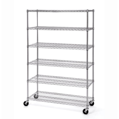 Seville Classics 6 Tier Ultrazinc Nsf Steel Wire Shelving With Seville Classics 6 Tier Ultrazinc Nsf Steel Wire Shelving With Wheels 18 D X 48 W 72 H Com